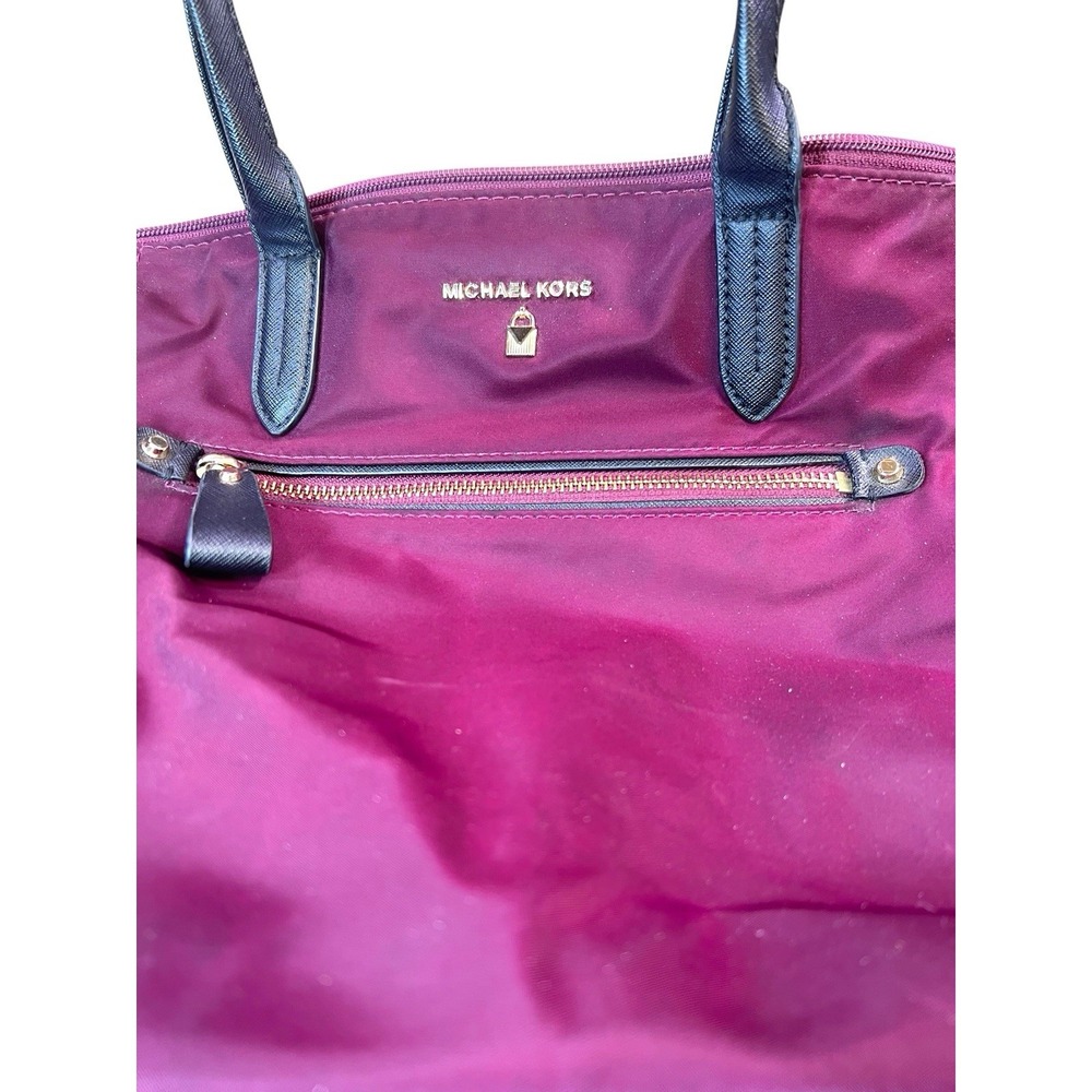 Michael Kors Womens Burgundy Inner Pockets Double Handle Classic Tote‎ Bag - Picture 5 of 10